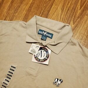 Vintage‎ 90s Big Dogs Shirt Adult Medium Beige 1997 Sportswear Casual New